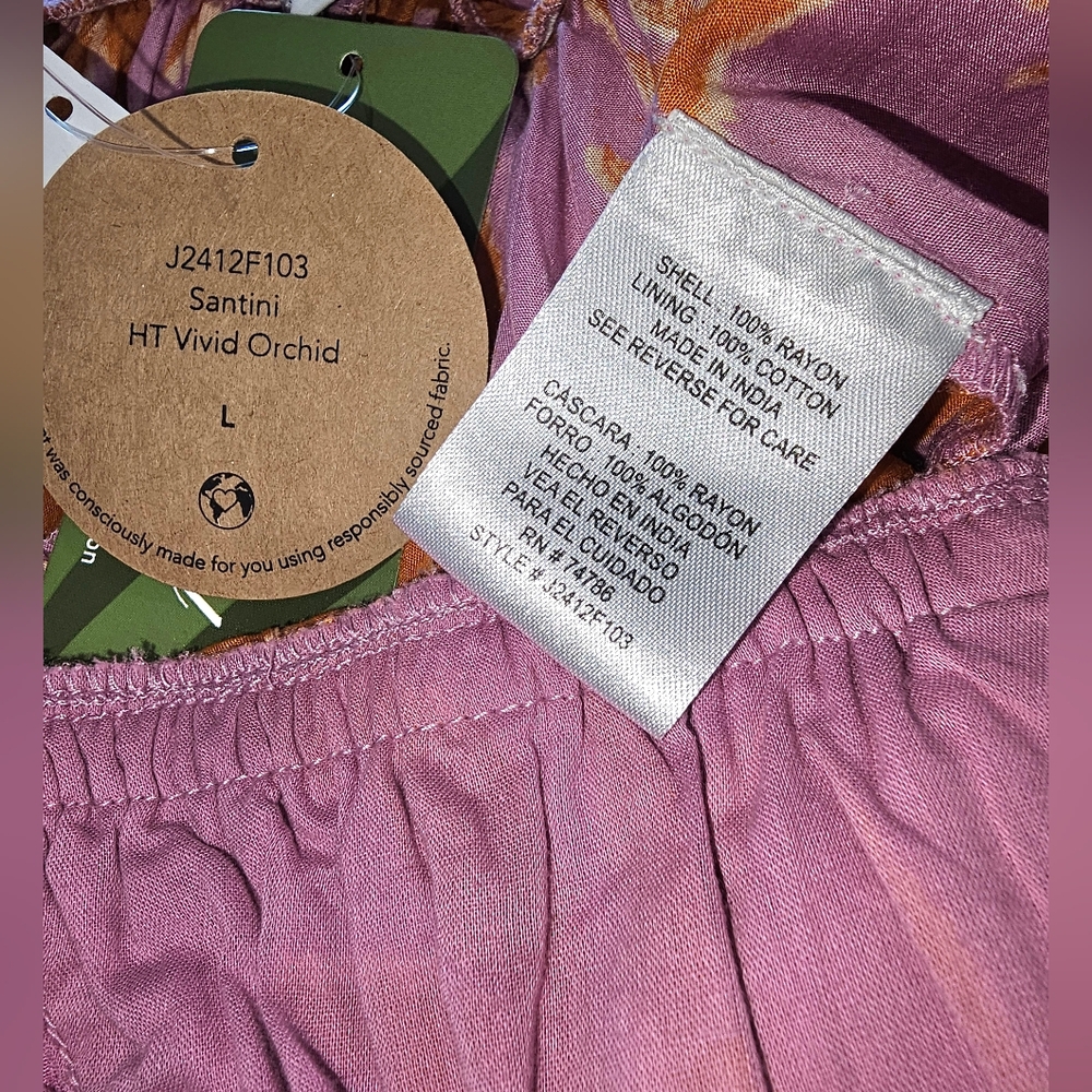NWT Bila Vibrant Pink & Orange Jumpsuit-Great for Vaca as a swimsuit cover-up LG - Picture 4 of 4